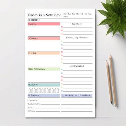 Today is a new day! 50 page tear-off notepad