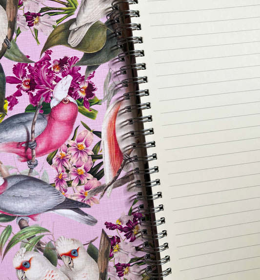Cockatoo spiral notebook – hardcover lined journal