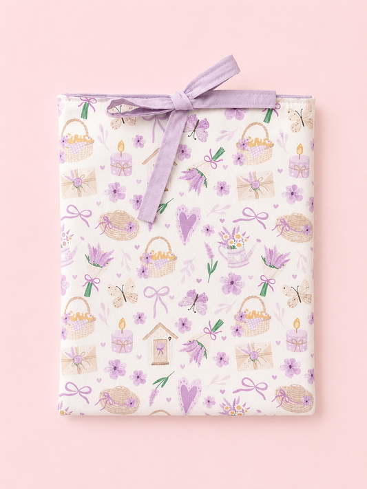 Lavender picnic book sleeve