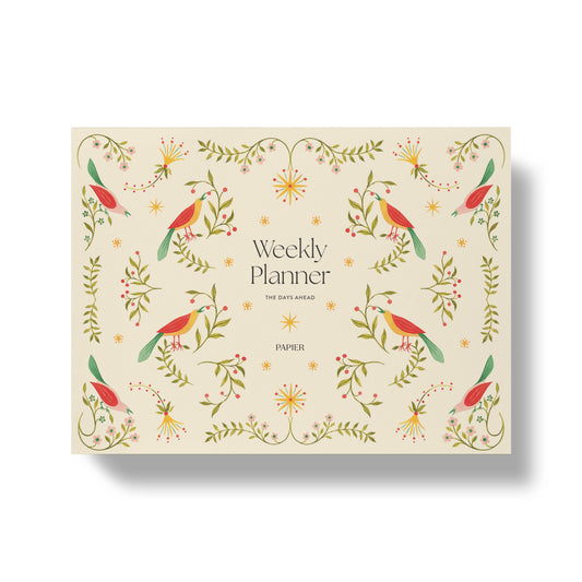Weekly desk planner, undated -  folklore birds