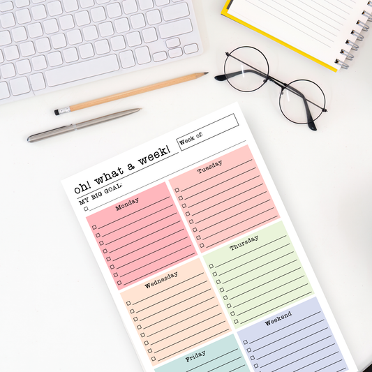 Oh! What a week! Weekly to-do list 50-page tear-off notepad