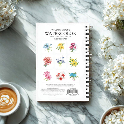 Bold flowers watercolour workbook