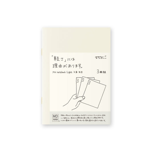 Midori A6 blank light notebook - 3 pack
