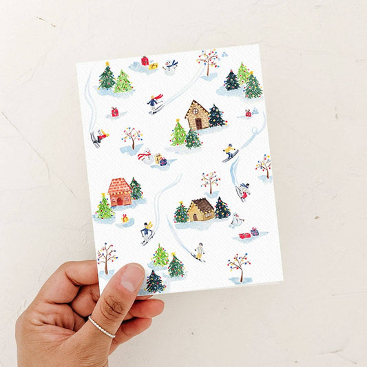 Mountain village greeting card