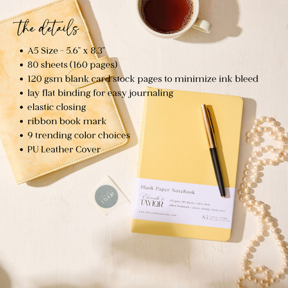 Blank A5 paper notebook