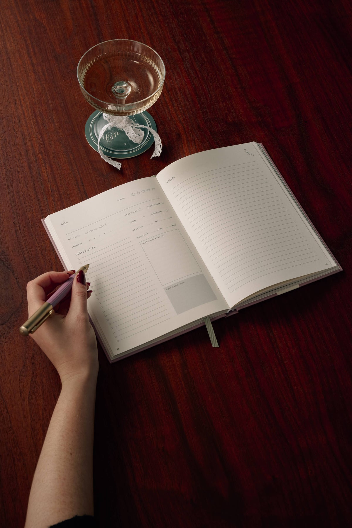 Guided recipe journal, A5 hardcover - the vineyard (coming soon)