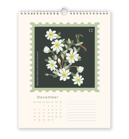 2026 Canadian provincial flowers wall calendar