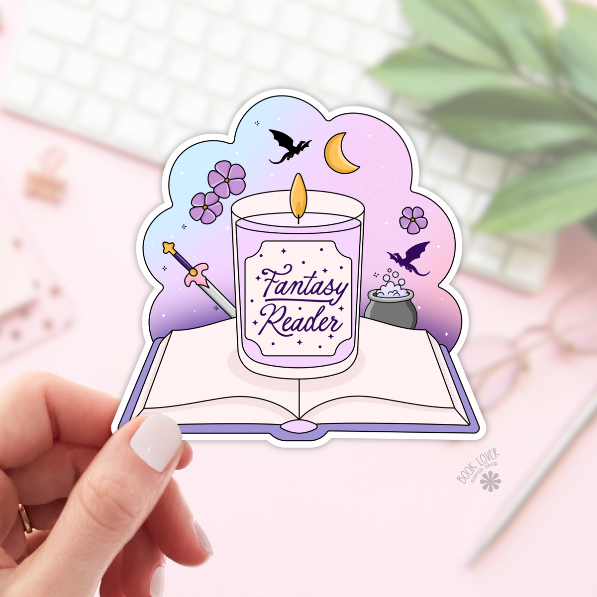Fantasy reader sticker