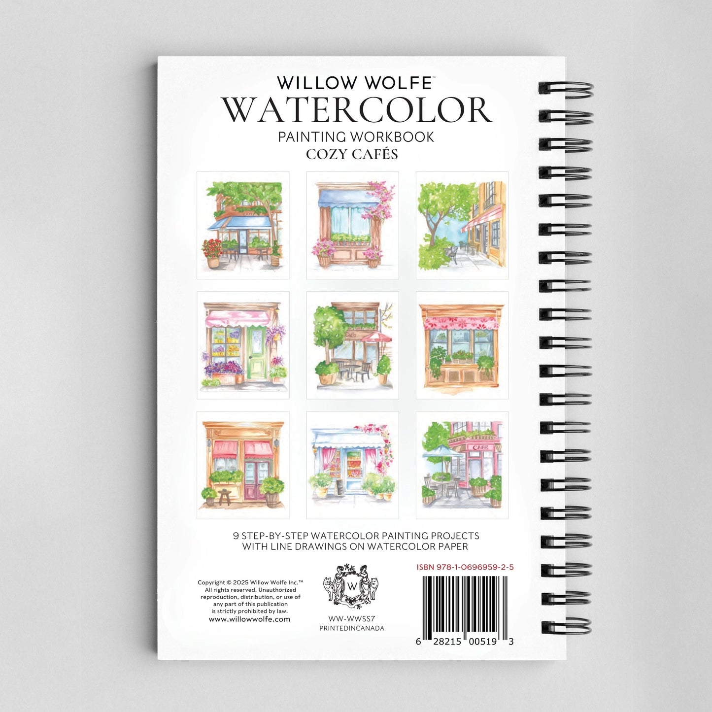 Cozy cafés watercolor workbook