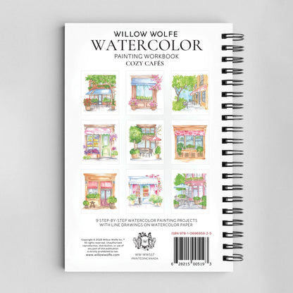 Cozy cafés watercolor workbook