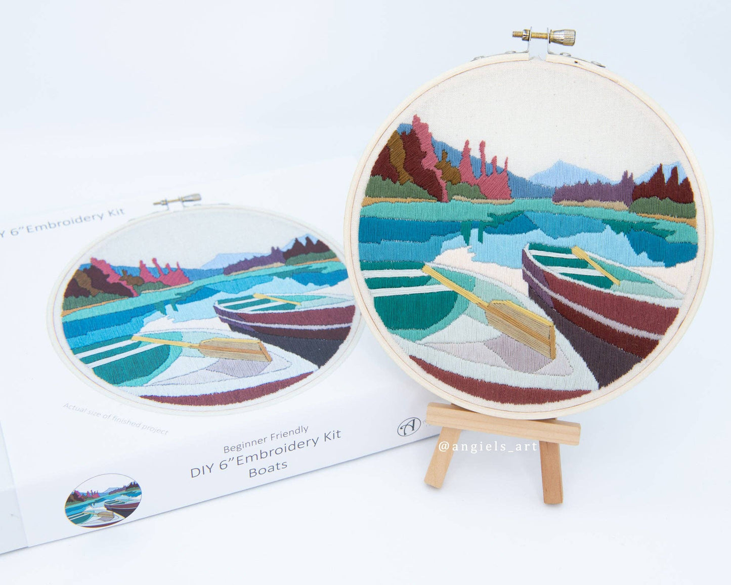 Boats DIY embroidery kit