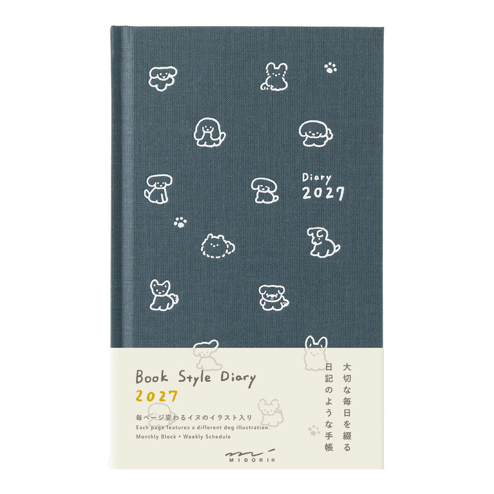 Book style diary B6 dog navy 2027 (coming soon)