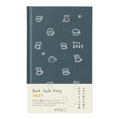 Book style diary B6 dog navy 2027 (coming soon)