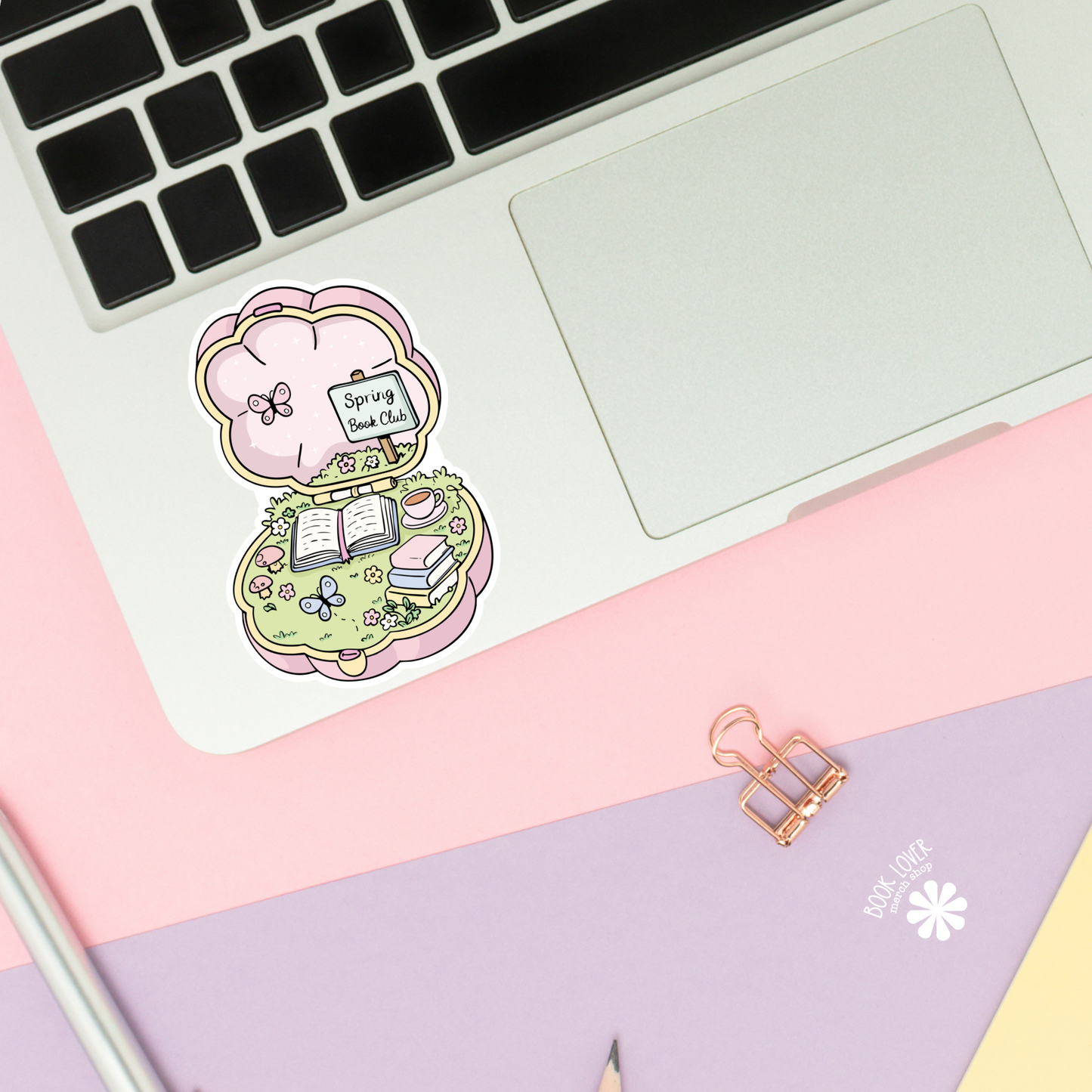 Spring book club pocket sticker