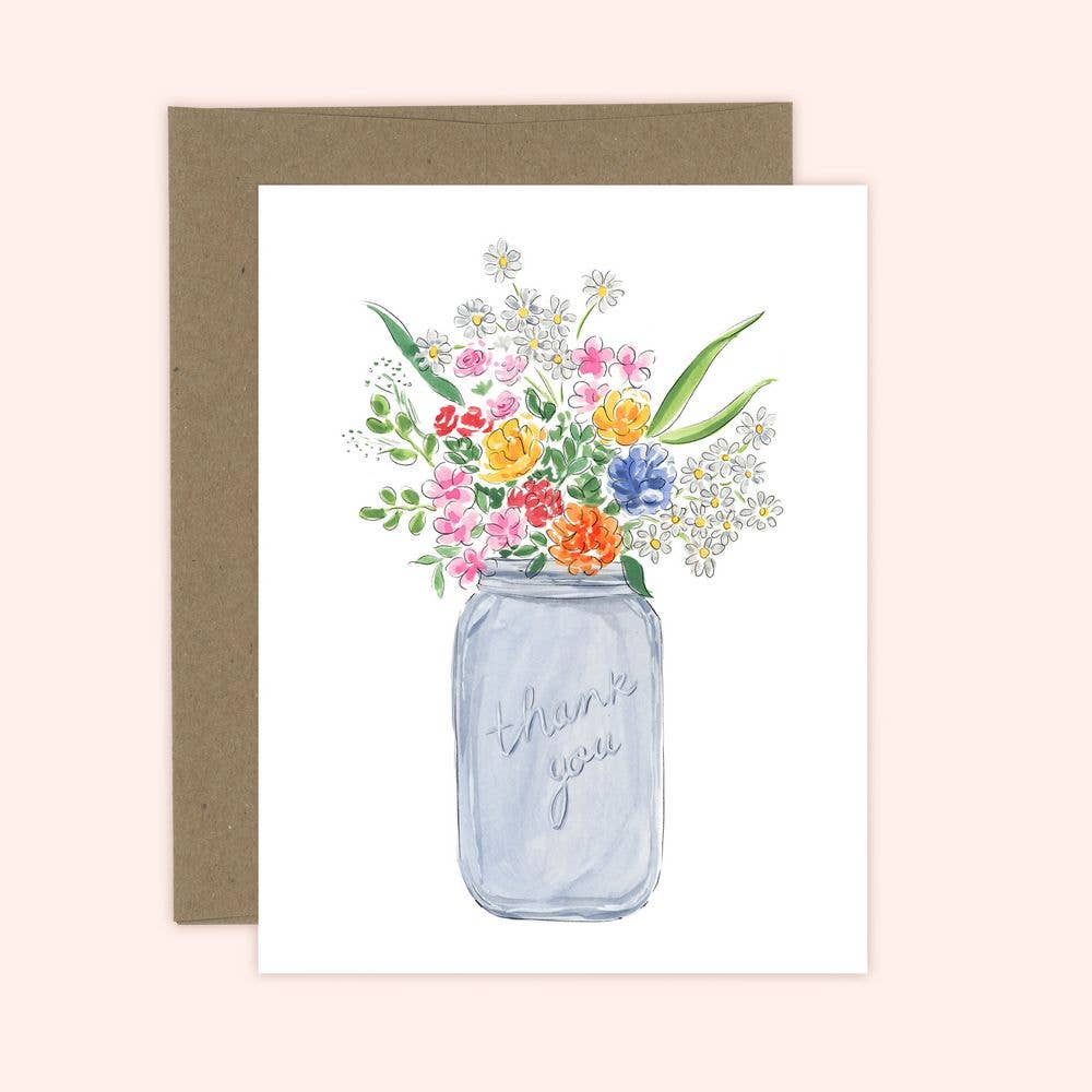Wild flower thank you greeting card