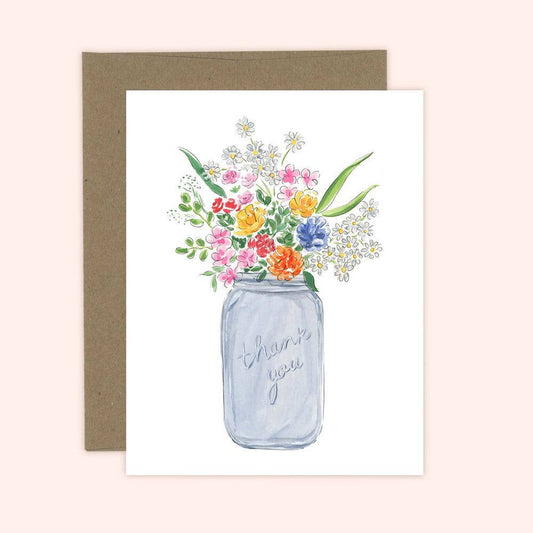 Wild flower thank you greeting card