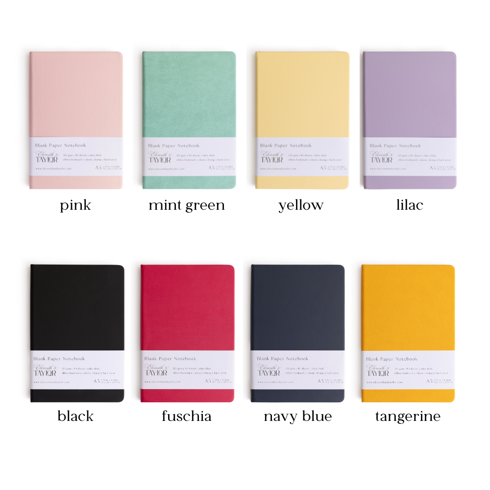 Blank A5 paper notebook