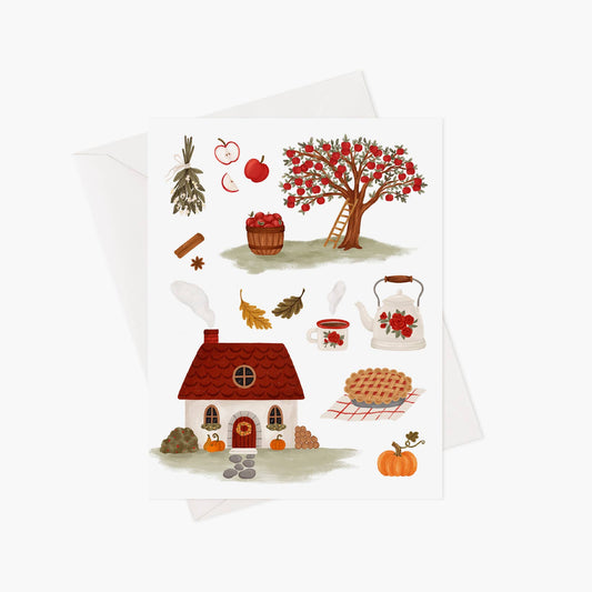 Cozy autumn greeting card