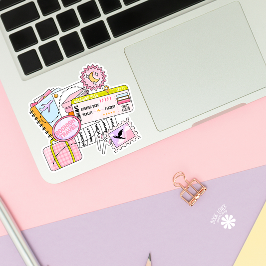 Bookish travel sticker
