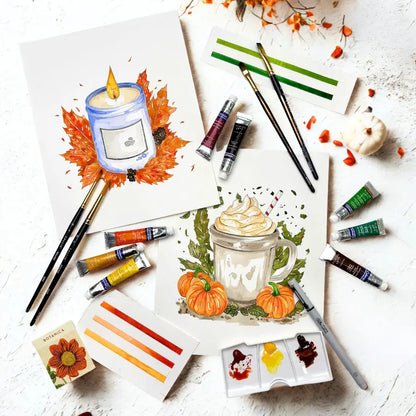 Fall into color watercolor workbook
