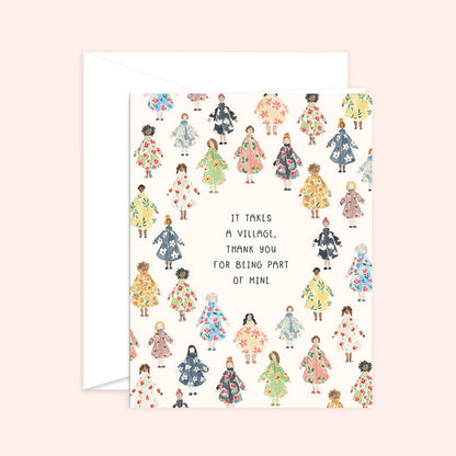 It takes a village thank you card