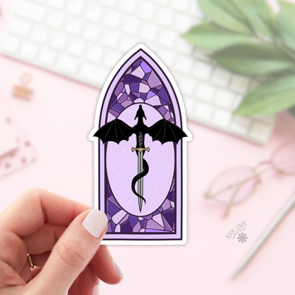 Fantasy stained glass sword sticker