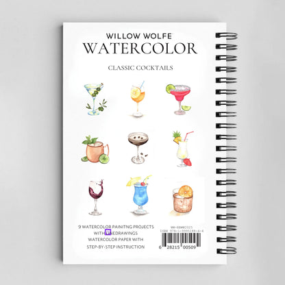 Classic cocktails watercolor workbook