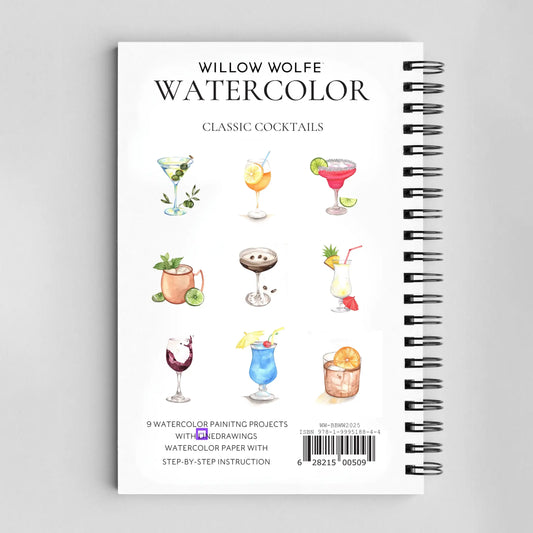 Classic cocktails watercolor workbook