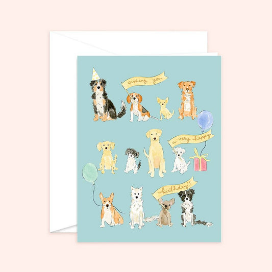 Wishing you a happy birthday dog lover greeting card