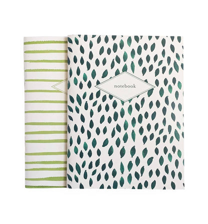 Leaves & stripes pocket notebooks (2-pack)