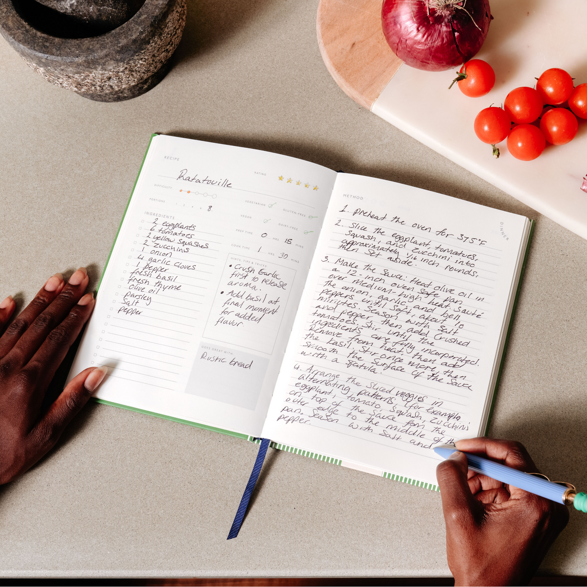 Guided recipe journal, A5 hardcover - the vineyard (coming soon)