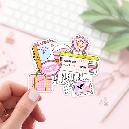 Bookish travel sticker