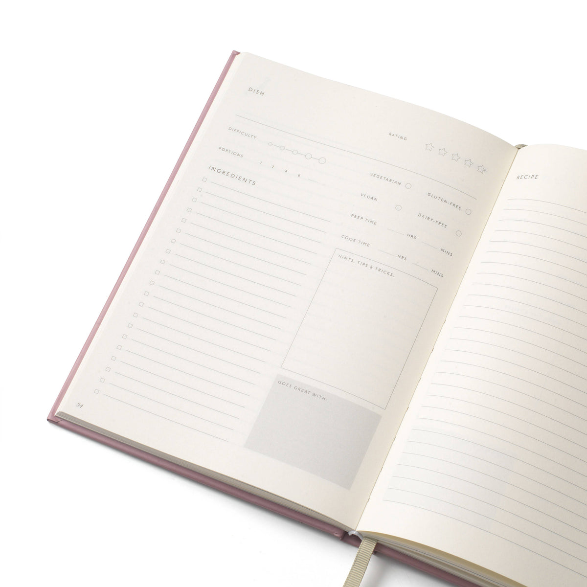 Guided recipe journal, A5 hardcover - the vineyard (coming soon)