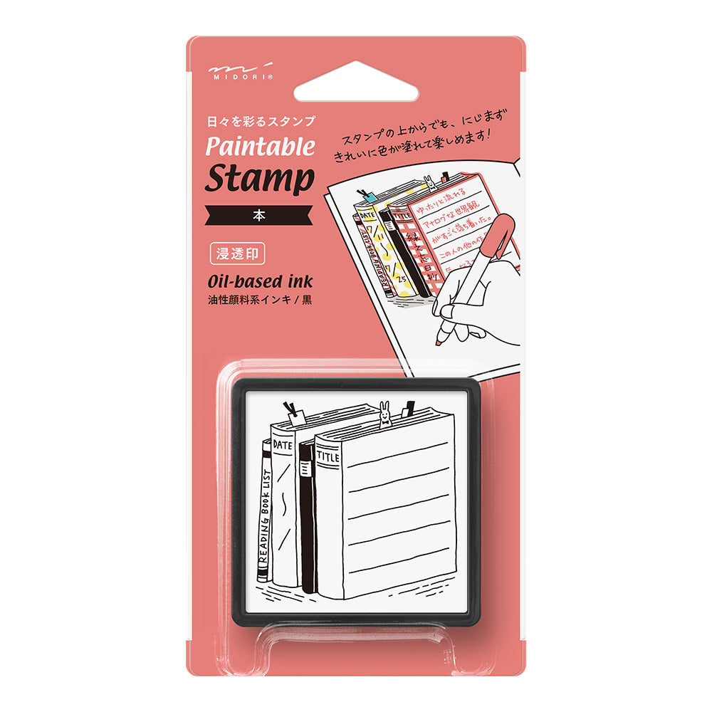 Paintable stamp pre-inked book