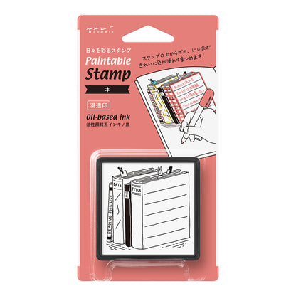 Paintable stamp pre-inked book