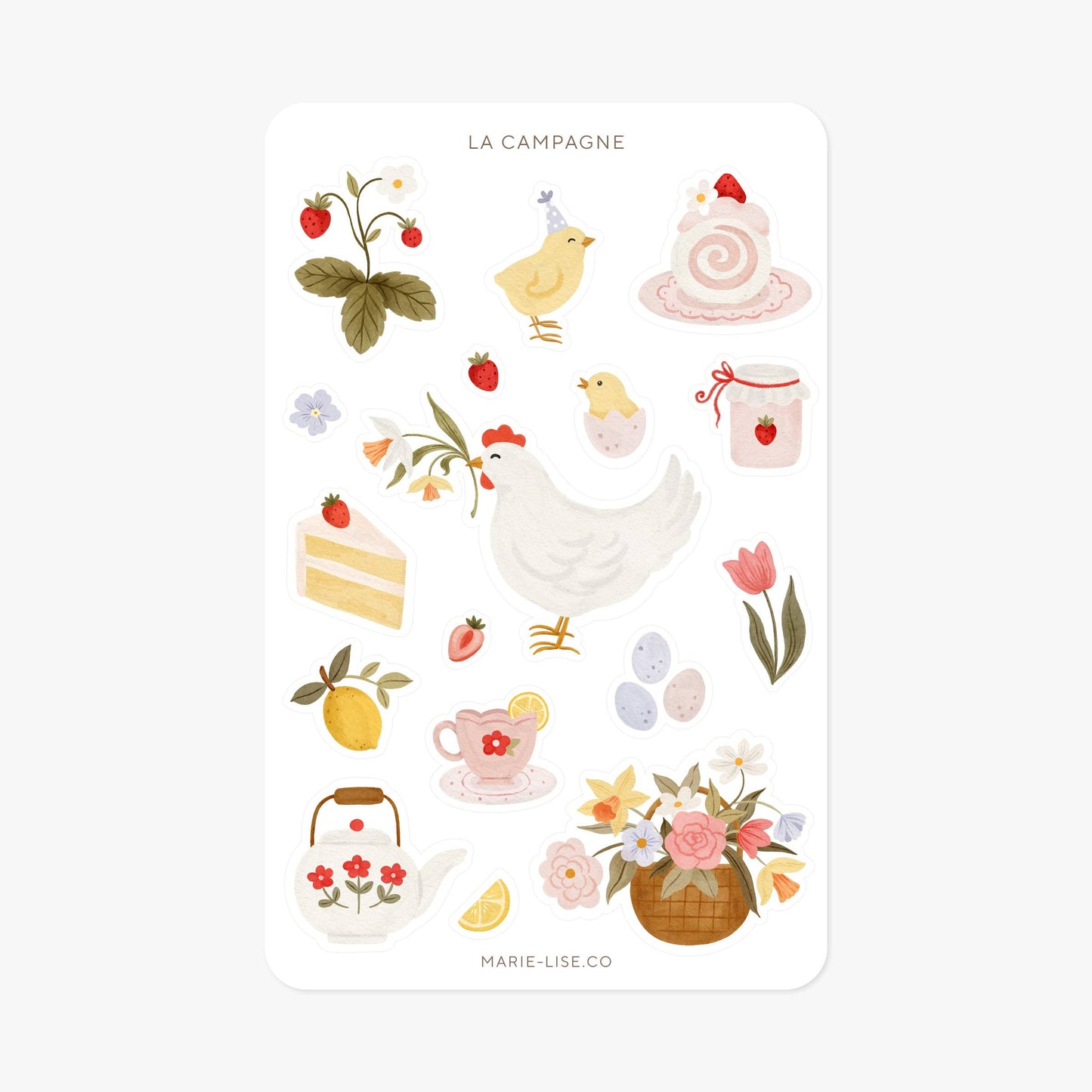 Whimsy countryside sticker sheet