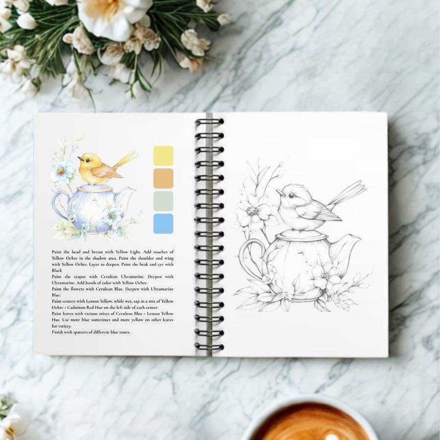 Feathers & finery watercolour workbook