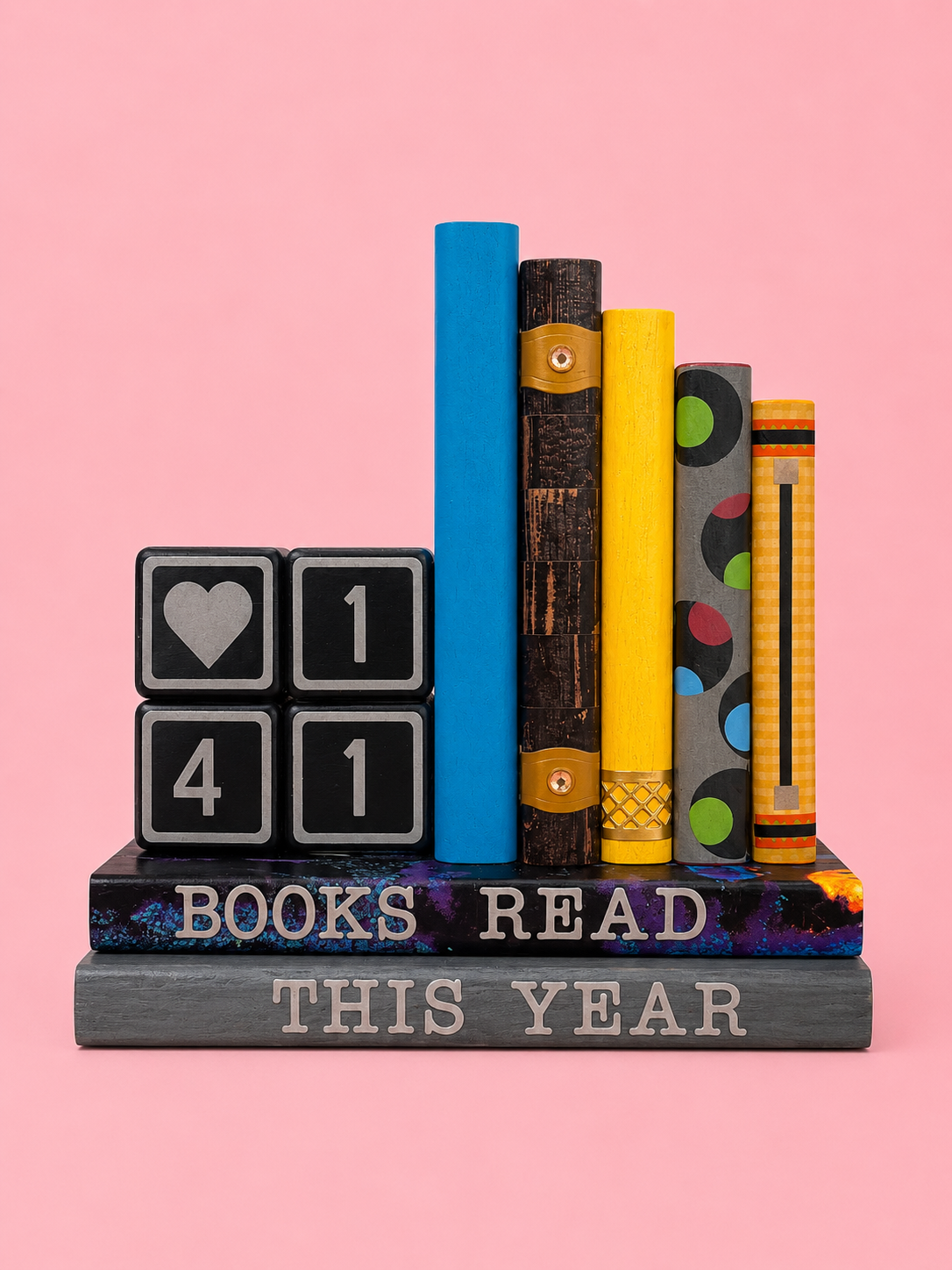 The yearly reading tracker bookend