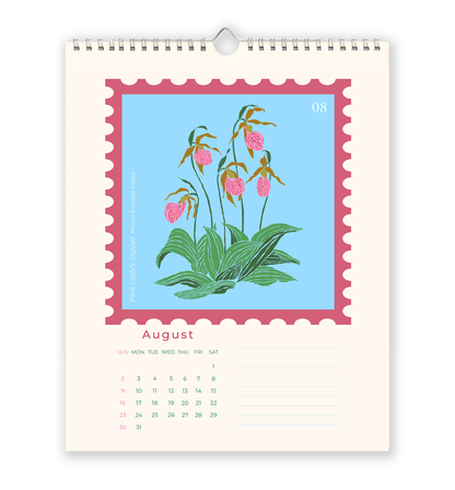 2026 Canadian provincial flowers wall calendar