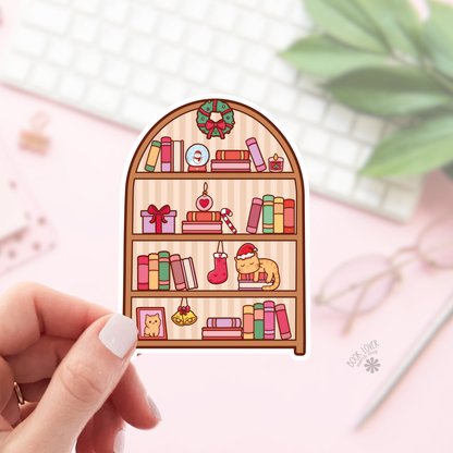 Holiday bookshelf sticker