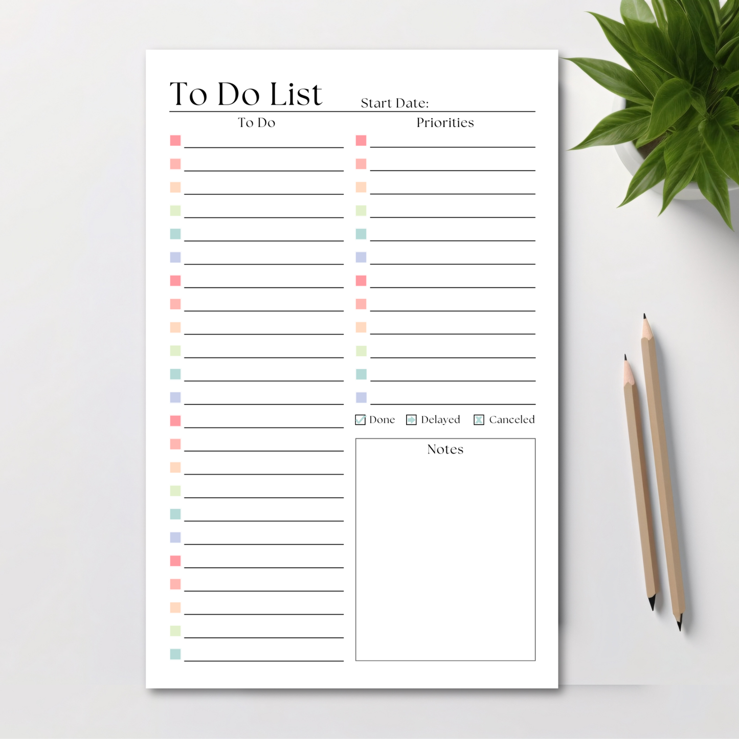 To-do list notepad