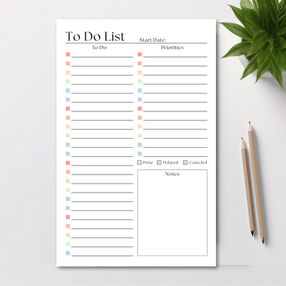 To-do list notepad