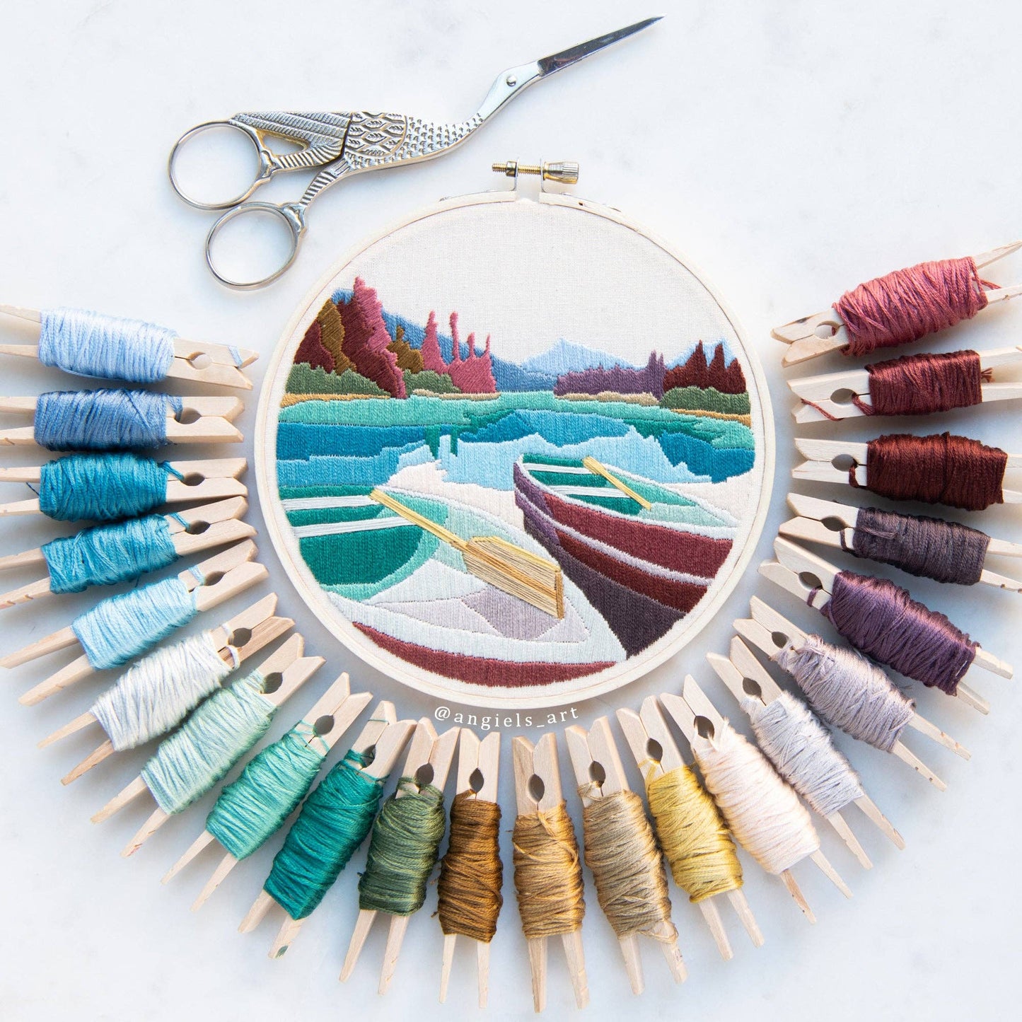 Boats DIY embroidery kit
