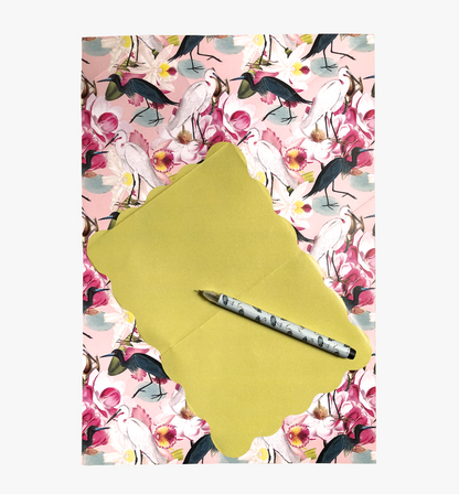 Vintage crane origami snail mail set