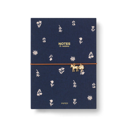 Fabric lined notebook, A5 softcover - twilight blooms (coming soon)