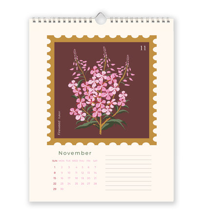 2026 Canadian provincial flowers wall calendar