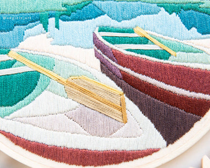 Boats DIY embroidery kit