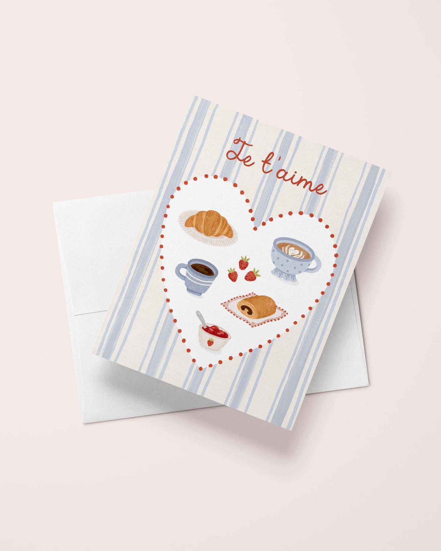 Lover's breakfast greeting card