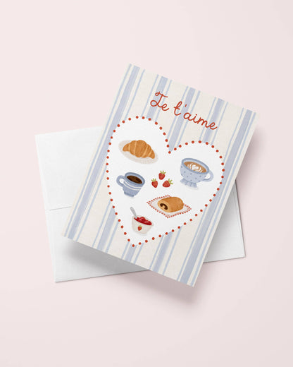 Lover's breakfast greeting card