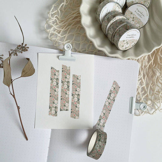 Summer bloom green 15mm washi tape